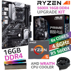 AMD RYZEN 5 5600X PRIME B550-PLUS 16GB RGB 3600MHz Upgrade Kit