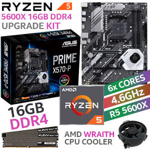 AMD RYZEN 5 5600X Prime X570-P 16GB 3600MHz Upgrade Kit