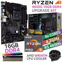 AMD RYZEN 5 PRO 4650G TUF B550-PLUS Wi-Fi 16GB RGB 3600MHz Upgrade Kit