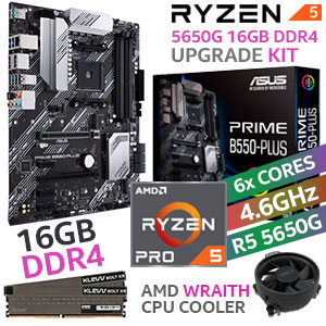 AMD RYZEN 5 PRO 5650G PRIME B550-PLUS 16GB 3600MHz Upgrade Kit