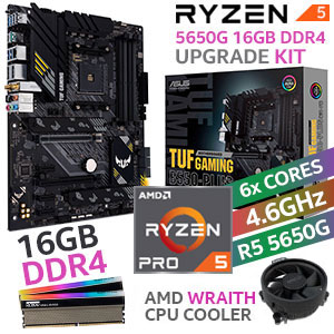 AMD RYZEN 5 PRO 5650G TUF B550-PLUS Wi-Fi 16GB RGB 3600MHz Upgrade Kit