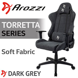 Arozzi Torretta Soft Fabric Gaming Chair - Dark Grey