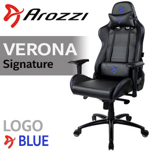 Arozzi Verona Signature PU Gaming Chair - Blue Logo