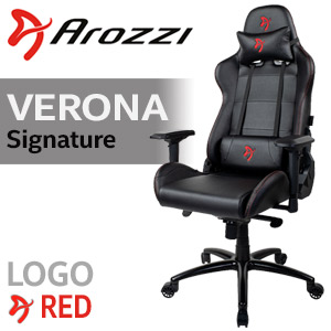 Arozzi Verona Signature PU Gaming Chair - Red Logo