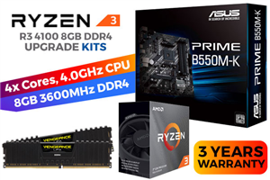 AMD RYZEN 3 4100 PRIME B550M-K 8GB 3600MHz Upgrade Kit