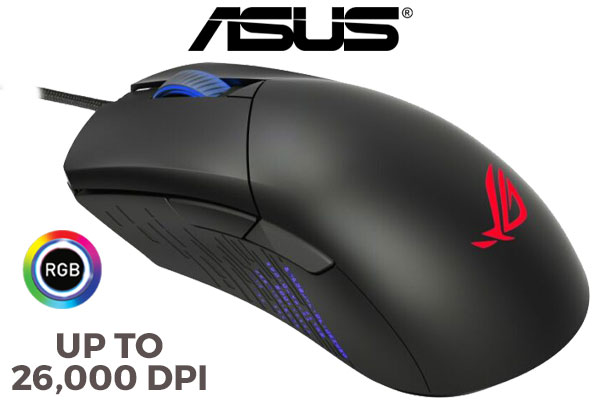 Asus ROG Gladius III Gaming Mouse / ROG Tuned up to 26,000 DPI / Instant Button Actuation / Laser-Engraved ROG Aesthetic / ROG Omni Mouse Feet / Aura Sync RGB Lighting / 90MP0270-BMUA00
