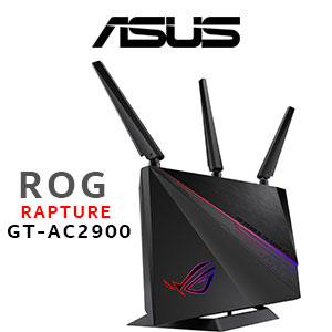ASUS ROG Rapture AC2900 WiFi Gaming Router / Triple-level Game Accelerator / AiMesh Supported / Front-line Network Security / ASUS Aura Lighting / GT-AC2900