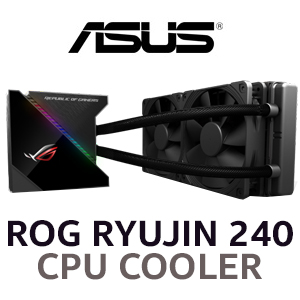 ASUS ROG RYUJIN 240 All-in-one Liquid CPU Cooler With Color OLED / Aura Sync RGB / 1.77” Color OLED For Real-Time System / ROG Designed 120mm Radiator Fans / Embedded Microfan Helps to Cool VRM / Individually Addressable RGB And NCVM