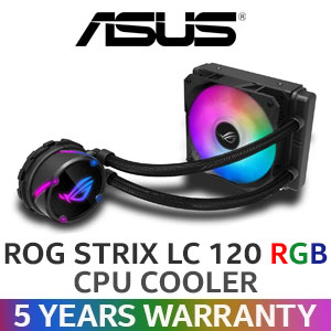 ASUS ROG STRIX LC 120 RGB All-in-One Liquid CPU Cooler / Aura Sync RGB / ROG 120mm Addressable RGB Radiator Fan / Extended Compatibility / Optimized Fan Design / 90RC0051-M0UAY0