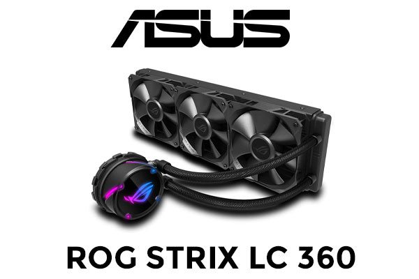 ASUS ROG Strix LC 360 RGB All-In-One Liquid CPU Cooler / Aura Sync RGB / NCVM-Coating Pump Cover / Triple ROG 120mm addressable RGB radiator fans / Reinforced, sleeved tubing / 90RC0070-M0UAY0