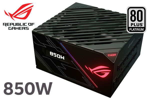 [OPEN BOX] ASUS ROG Thor 850W Platinum Power Supply Unit / Aura Sync RGB illumination / OLED Power Display / ROG Thermal Solution / 80 PLUS Platinum / Sleeved Cables / Wing Blade Fan / ROG-THOR-850P