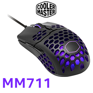 CoolerMaster MM711 RGB Gaming Mouse - Matte Black