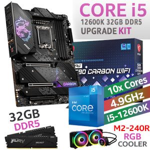 Core i5-12600K MPG Z690 CARBON WIFI 32GB DDR5 5200MHz Upgrade Kit