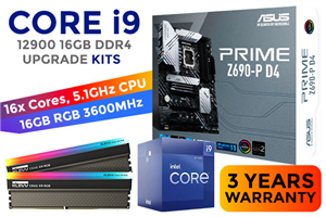 Intel 12th Gen Core i9 12900 PRIME Z690-P D4 16GB RGB 3600MHz Upgrade Kit - ASUS PRIME Z690-P D4 Intel Motherboard  + Intel 12th Gen Core i9 12900 Up to 5.10GHz CPU + KLEVV CRAS XR RGB 16GB (2 x 8GB) 3600MHz DDR4 Desktop Memory