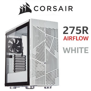 Corsair 275R Airflow Tempered Glass Gaming Case - White