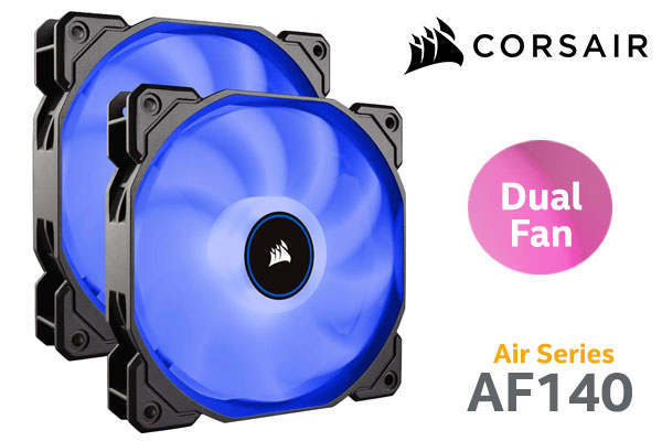 Corsair Air Series AF140 LED 2018 140mm Dual Fan Pack - Blue