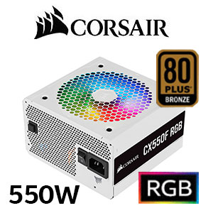 Corsair CX550F 550W RGB Power Supply - White
