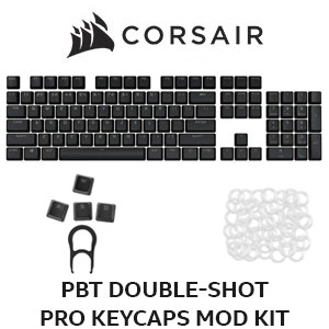 Corsair Gaming PBT Double-shot Pro Keycaps - Black