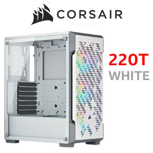 CORSAIR iCUE 220T RGB Airflow Gaming Case - White
