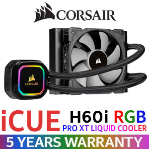 CORSAIR iCUE H60i RGB PRO XT Liquid CPU Cooler / Thermally Optimized Cold Plate & Pump / Dynamic Multi-zone RGB Pump Head / Zero RPM cooling profiles / CW-9060049-WW