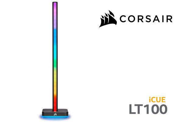 Corsair iCUE LT100 Smart Lighting Tower Expansion Kit / Enhance Your Lighting / Dynamic Visual Experience / Immersive Ambient Lighting / Removable Headset Holder / Easily Expandable / Integrate with Games and Media / Reversible Orientation / CD-9010003-WW