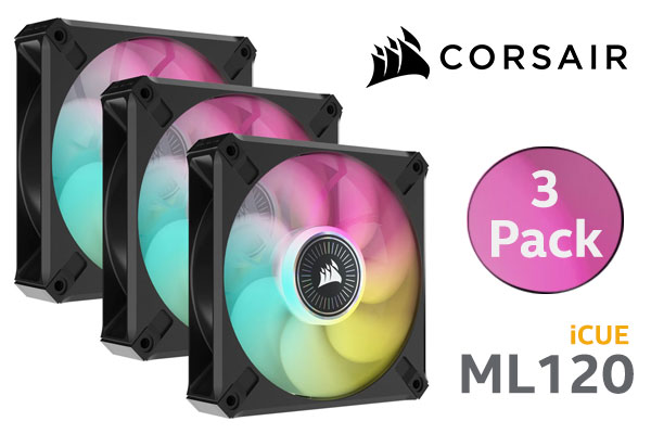 Corsair iCUE ML120 RGB Elite Premium 120mm PWM Triple Pack Fan