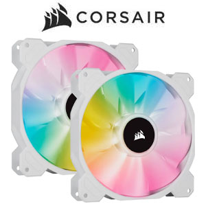Corsair iCUE SP140 RGB Elite 140mm PWM Dual Fan Kit - White