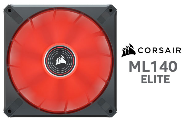 Corsair ML140 LED ELITE Red Premium 140mm PWM Magnetic Levitation Fan - Single Pack / CO-9050123-WW