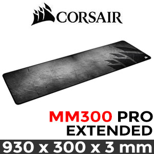 Corsair MM300 PRO Premium Spill-Proof Cloth Gaming Mouse Pad - Extended / Size : 930mm x 300mm x 3mm / Spill-Proof and Stain-Resistant / Micro-Weave Fabric / CH-9413641-WW