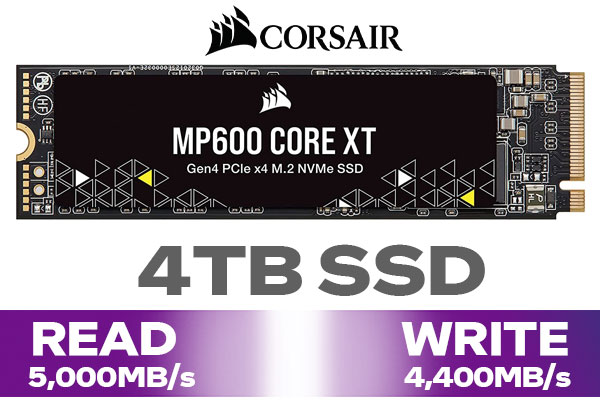 CORSAIR M.2 SSD MP600 CORE XTシリーズ 4TB PCIe Gen4 x4 NVMe CSSD-F4000GBMP600CXT - 1