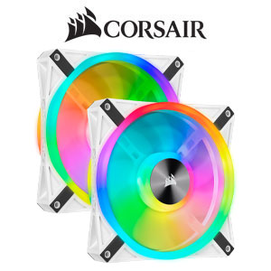 Corsair QL140 RGB 140mm Dual Fan Kit - White