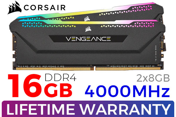 Corsair Vengeance RGB PRO SL 16GB 4000MHz C18 DDR4 Black