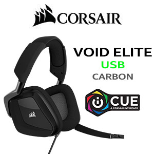 Corsair VOID Elite RGB USB 7.1 Surround Sound Premium Gaming Headset - Carbon / Enduring Comfort / Optimized Omnidirectional Microphone / Immersive 7.1 Surround Sound / Dynamic RGB Lighting / CA-9011203-AP
