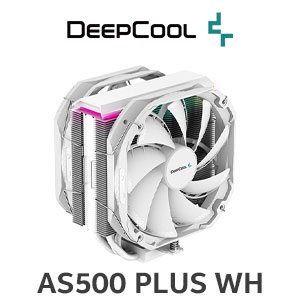 DeepCool AS500 Plus WH CPU Air Cooler, Universal RAM Height Compatibility, Two 140mm PWM Fan, A-RGB Top Cover, 5 Heat Pipe Design for Intel Core/AMD Ryzen CPUs, White