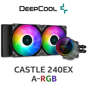 DeepCool CASTLE 240EX A-RGB AIO Liquid CPU Cooler with Anti-Leak Technology, Two 120mm CF120 A-RGB PWM Fans, Included Controller and 5V A-RGB Motherboard Sync support, Intel 2066/2011-v3/2011/1700/1200/1151/1150/1155, AMD sTRX4/sTR4/AM4