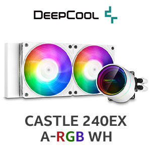 DeepCool Castle 240EX A-RGB WH AIO Liquid CPU Cooler with Anti-Leak Technology, 2X 120mm CF120 Fans, Included Controller and 5V A-RGB Motherboard Sync Support, Intel 2066/2011-v3/2011/1700/1200/1151/1150/1155, AMD sTRX4/sTR4/AM4