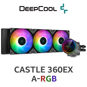 DeepCool Castle 360EX A-RGB AIO Liquid CPU Cooler with Anti-Leak Technology, 3X 120mm CF120 Fans, Included Controller and 5V A-RGB Motherboard Sync Support, Intel 2066/2011-v3/2011/1700/1200/1151/1150/1155, AMD sTRX4/sTR4/AM4