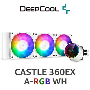 DeepCool Castle 360EX A-RGB WH AIO Liquid CPU Cooler with Anti-Leak Technology, 3X 120mm CF120 Fans, Included Controller and 5V A-RGB Motherboard Sync Support, Intel 2066/2011-v3/2011/1700/1200/1151/1150/1155, AMD sTRX4/sTR4/AM4