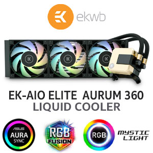 EK Elite Aurum 360mm AIO D-RGB All-in-One CPU Liquid Cooler / Water Cooling Computer Parts / 120mm Fan / EK-Vardar High-Performance PMW Fans / Outstanding Thermal Conductivity / Support - Intel 115X/1200/2066, AMD AM4 / EK-AIO-ELITE-AURUM-360-D-RGB