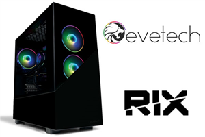 Evetech RIX Mid-Tower Gaming Case - Black