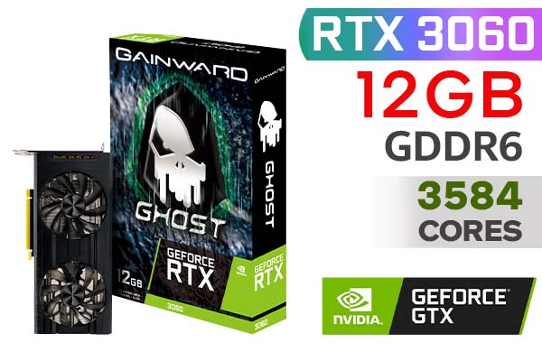 通販販売 GAINWARD GeForce RTX3060 GHOST 12G GDDR6 PC周辺機器