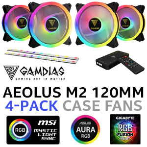 Gamdias Aeolus M2-1204R ELITE RGB Case Fan