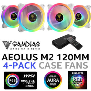 Gamdias Aeolus M2-1204R WH RGB Case Fan