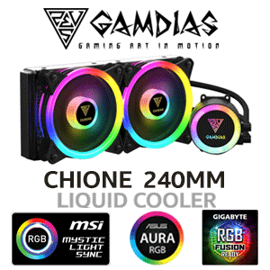 Gamdias Chione M2-240R All-in-One CPU Liquid Cooler / Create Your Style Simply / Straightforward Installation / Integrate Your Style / Outstanding Thermal Conductivity / CHIONE M2-240R