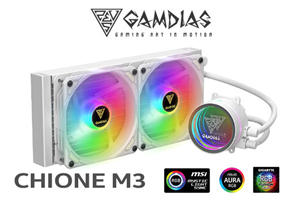 Gamdias Chione M3 240W All-in-One CPU Liquid Cooler - White / Create Your Style Simply / PWM ARGB Fan / RGB Sync With Motherboard And Lighting Controller / Straightforward Installation / Outstanding Thermal Conductivity / CHIONEM3-240W