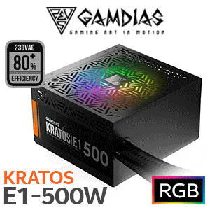 Gamdias KRATOS E1-500W RGB 500W Power Supply