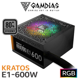 Gamdias KRATOS E1-600 RGB 600W Power Supply