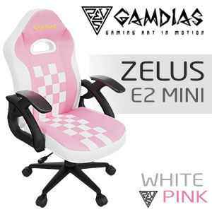 Gamdias ZELUS E2 Mini Gaming Chair - White/Pink