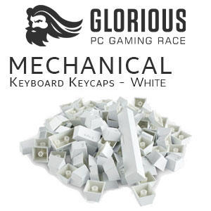 Glorious 104 Keys ABS Mechanical Keyboard Keycaps - White