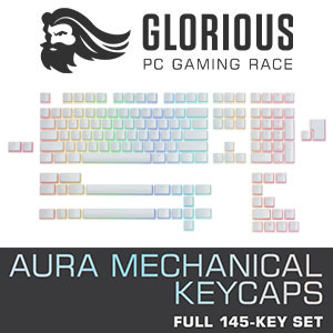 Glorious Aura V2 145-Key PBT Mechanical Keycaps - White